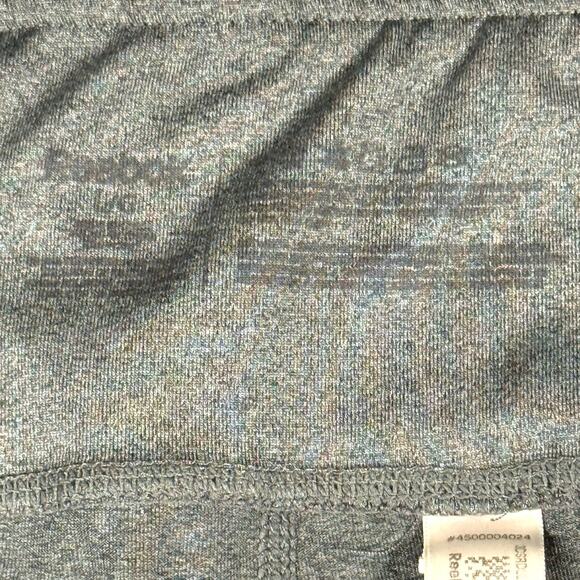 Reebok Workout Leggings Size L Gray High Rise Crop Pocket Stretch Activewear - Picture 9 of 9